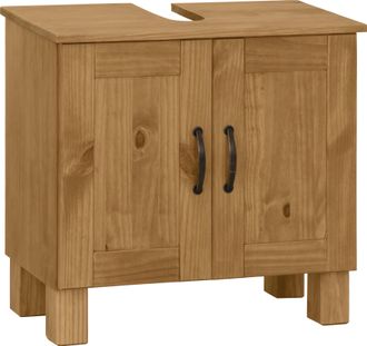 HOME AFFAIRE Waschbeckenunterschrank »Rodby« FSC-zertifiziertes Massivholz, Griffe Metall, Breite 60cm, Höhe 55cm