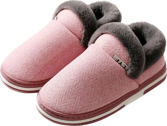 Generic Slippers Women Fluffy - Slippers Womens Boots Winter Warm Slippers Women Wide Fit Slip On Solid Colour Moccasin Slippers Women Soft Comfortable Slippe