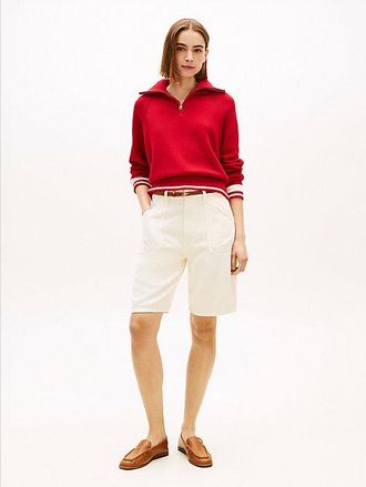 Tommy Hilfiger Mid Rise Relaxed Straight Leg Bermuda Shorts