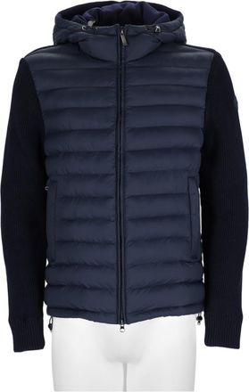 Colmar Blue Quilted Ribbed-Sleeve Down Jacket
