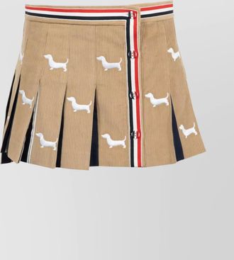 Thom Browne hector-embroidery corduroy mini skirt