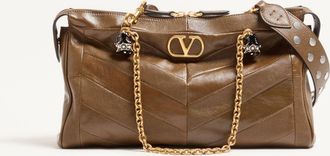 Valentino Garavani Valentino Garavani Panthea Shoulder Bag In Nappa Leather With Chevron Pattern Wo
