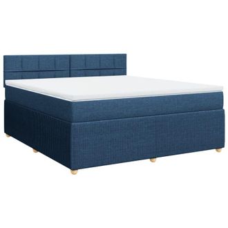 vidaXL Vidaxl - Cama Box Spring Con Colch&oacute;n Tela Azul 180x200 Cm