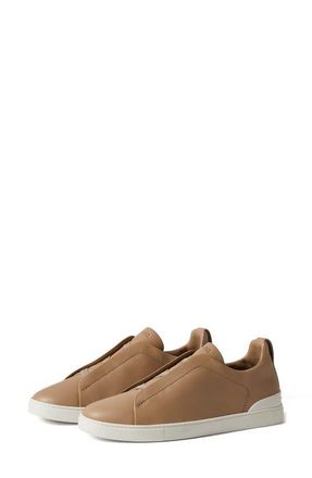 Ermenegildo Zegna Triple Stitch SECONDSKIN Sneaker in Beige at Nordstrom, Size 11.5Us