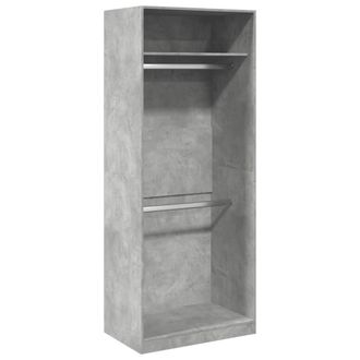 Berkfield Home Wardrobe Concrete Grey 80x50x200 cm Engineered Wood | Size: 80 x 50 x 200 cm