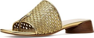 Franco Sarto Loran Womens Shoes Gold Woven Raffia : 7.5 M, Leather/Faux Leather