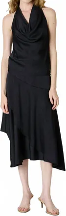Nia Solana Satin Top In Navy