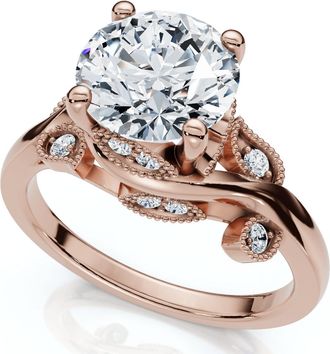 Pompeii3 1 3/4Ct Rose Diamond Engagement Ring 14k Gold or Platinum Lab Grown