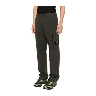 Stone Island Broeken, Heren, Grijs, W32, Straight Broeken