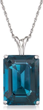 Ross-Simons London Blue Topaz Pendant Necklace in Sterling Silver