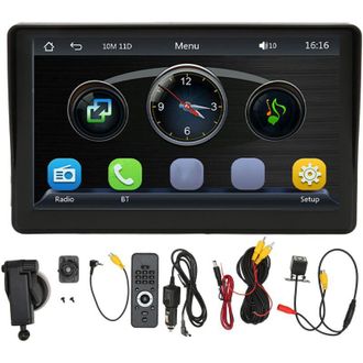 OEM Reproductor Multimedia Mp5 Para Coche Crezuo De 7 Pulgadas Con Pantalla T&aacute;ctil, Est&eacute;reo Multifuncional Para Coche Con Parasol Led Y C&aacute;mara De Marcha A