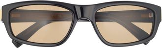 Dunhill 54mm Rectangular Sunglasses in Black Black Brown at Nordstrom Rack