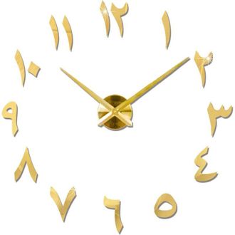 OEM Reloj De Pared Grande Para Armar, Silencioso, Moderno, Con Adhesivo 3d, Ideal Para La Decoraci&oacute;n Del Hogar Y La Oficina, Regalo (dorado) - Crezuo