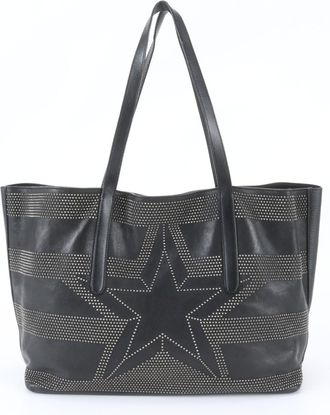 Jimmy Choo London Black Leather Shoulder Bag Tote Bag (Pre-Owned)