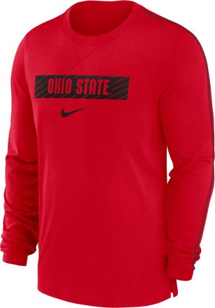 Nike Ohio State Buckeyes Sideline Player Nike Mens Dri-FIT College T-Shirt in Red | 02FE064YOH-SXN