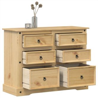 Berkfield Home Chest of Drawers Corona 120x48x91 cm Solid Wood Pine in Brown | Size: 120 x 48 x 91 cm