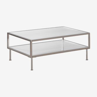 Sklum Mesa De Centro Rectangular 90x60 Cm En Acero Y Cristal Paoline Sklum
