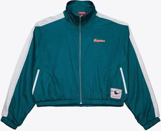 Mitchell & Ness Womens Mitchell & Ness Aqua Miami Dolphins Nylon Cropped Full-Zip Jacket at Nordstrom, Size Xx-Large