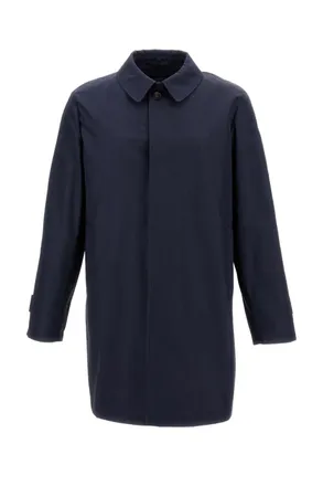 L'Impermeabile Water-Repellent Raincoat in Enzyme-Finished Cotton Canvas