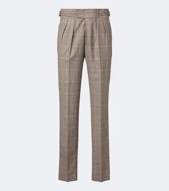 Rubinacci Checked virgin wool straight pants