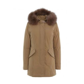 Woolrich Faux Fur & Shearling Jackets, female, Brown, Size: L Arctic Parka with Teflon Finish