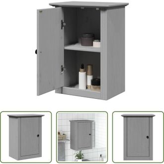 vidaXL Mobile da parete - Pensile da Bagno BODO Grigio 44x30x60 cm