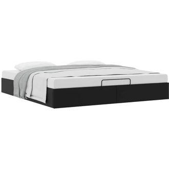vidaXL Struttura Letto Pouf senza Materasso Nero 160x200 cm Similpelle - Vidaxl