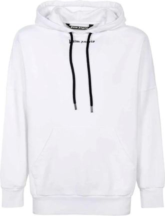 Palm Angels Hoodies, male, White, L, Classic Logo Oversized Hoodie