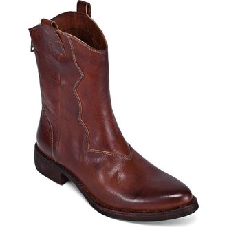 OLD TREND Vintage Genuine Leather Western Inspired Mid Shaft Boot in Coffee at Nordstrom, Size 7.5