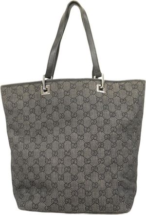 Gucci Black Denim Tote Bag (Pre-Owned)