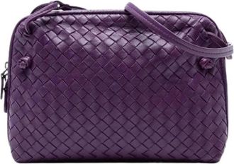 Bottega Veneta Pre-owned Cross Body Bags, female, Purple, Size: ONE SIZE Pre-owned Leather Crossbody Bag
