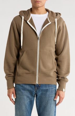 Rag & Bone Icon Zip Hoodie in Stone Grey Brown at Nordstrom Rack, Size X-Small