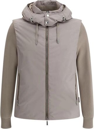 Moorer Gewatteerd jack met afneembare capuchon - Heren - Zomerjassen - Beige - L - Jassen