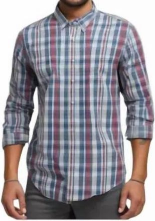 J.crew Plaid Flex Casual Shirt In Blue Multi