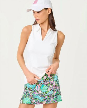 Lilly Pulitzer Meena Upf 50+ Skort In Multi Crossgrain Royal Zoo