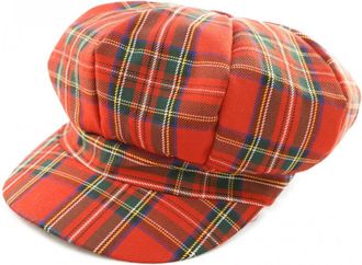 Major Wear Mens Official Scottish Tartan Newsboy/Bakerboy Cap (Red)