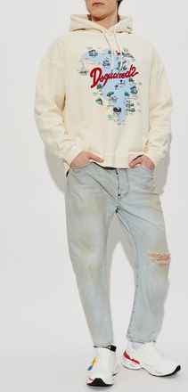 Dsquared2 Sweatshirt With Logo, Mens, Cream