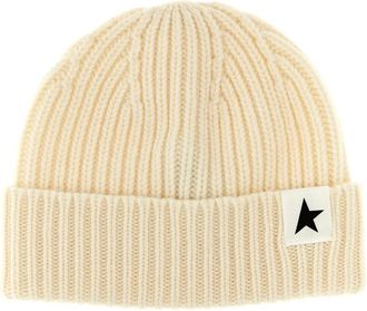 Golden Goose Accessories, male, Beige, S, Wool Beanie With Star