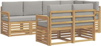 vidaXL Conjunto De Sof&aacute;s De Exterior 7 Uds. Blanco Y Gris Claro Vidaxl