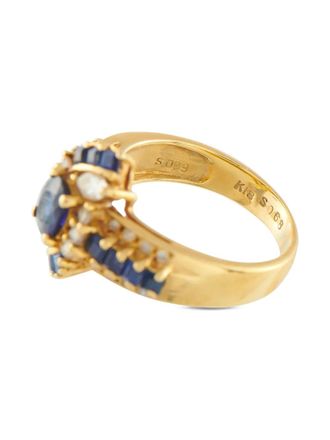 Luxury Bazaar 18K yellow gold diamond sapphire ring - women - 18kt Yellow Gold/Diamond/Sapphire - One Size