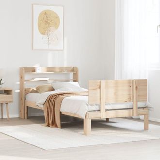 vidaXL Vidaxl - Estructura De Cama Con Cabecero Madera Maciza De Pino 90x200 Cm