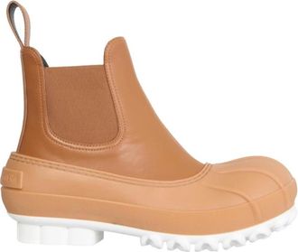 Stella McCartney Skyla Platform Enkellaarsjes - Dames - Chelseaboots - Bruin - 40 EU - Polyester - Schoenen