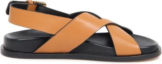 Guglielmo Rotta Tilly Sandaal in Ranch Leer - Dames - Sandalen - Bruin - 36 EU - Leer - Schoenen