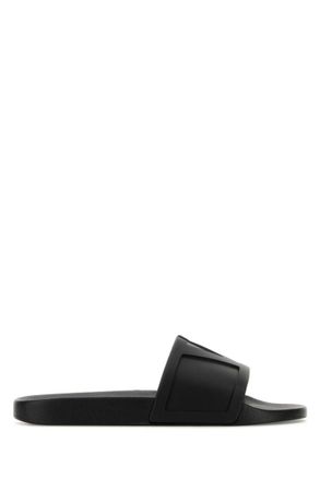 Valentino Garavani Black Solid Slides