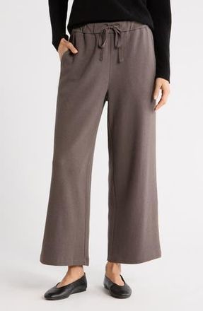 Eileen Fisher Organic Cotton Blend Ankle Wide Leg Drawstring Pants in Rye at Nordstrom Rack, Size Medium