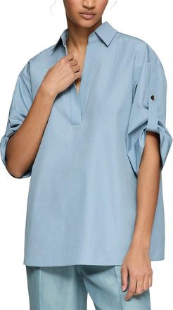 Lafayette 148 New York Tab Sleeve Popover Shirt