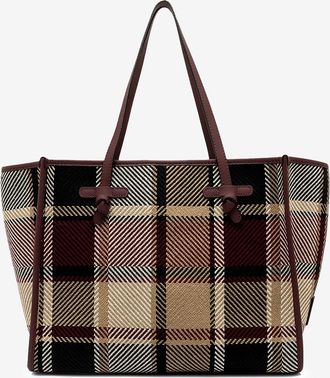 Gianni Chiarini Shopper aus Tartan-Stoff und Leder Marcella