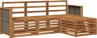 vidaXL Conjunto De Sof&aacute;s De Exterior 4 Uds. Natural Vidaxl