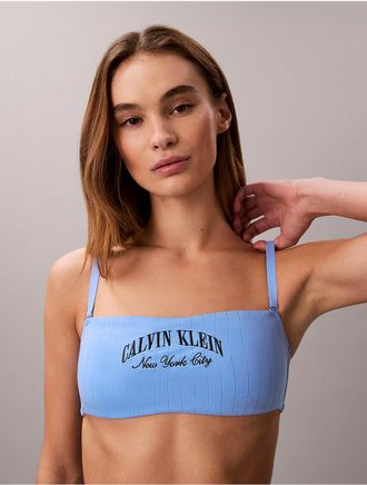 Calvin Klein Calvin Klein Womens Heritage Classic Cotton Stretch Lightly Lined Bandeau Bralette - Blue - XL