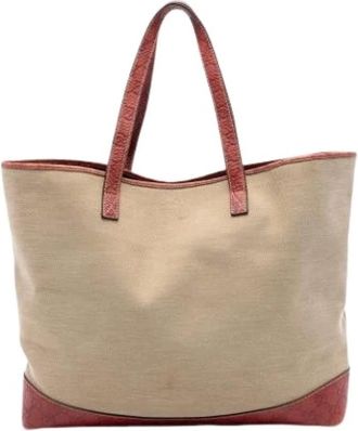 Gucci Pre-owned Tote Bags, female, Beige, Size: ONE SIZE Pre-owned Canvas Tote